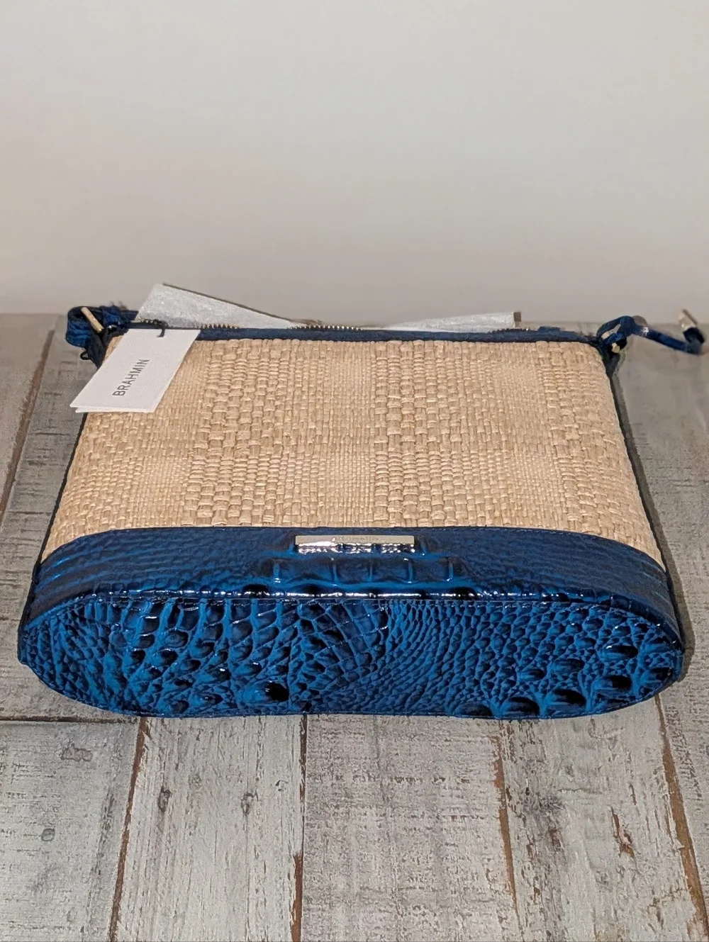 Brahmin Katie Sapphire Beachrose Straw Bag - Picture 3 of 8